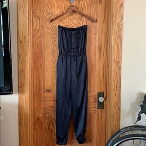 NWOT Navy, Silk Strapless Jumper